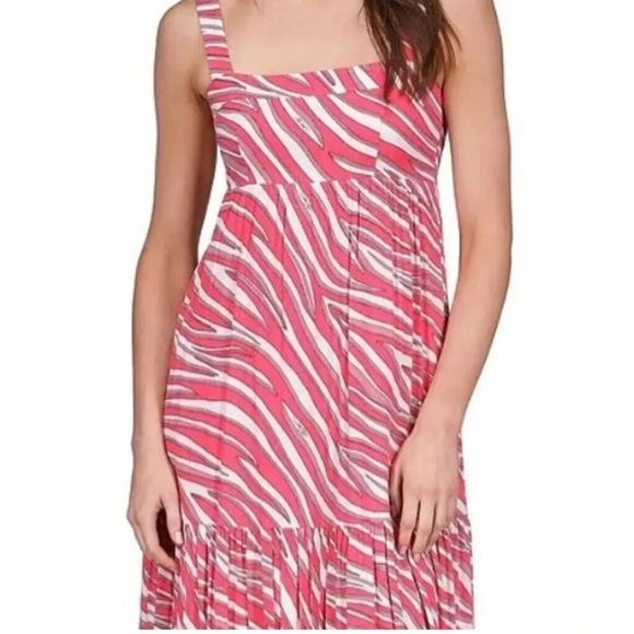 Michael Kors Zebra Square Neck Sleeveless Midi Dress
Color Geranium - Picture 2 of 9